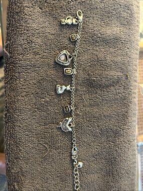 Brighton Silver Charm  with Black and Gold Accents I love my cat